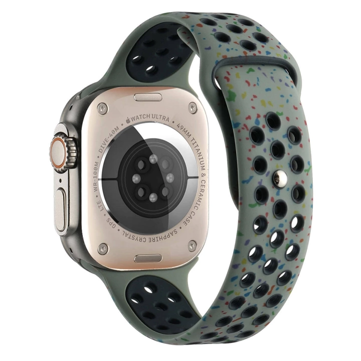 Apple Watch 7 8 42 44 45mm Kordon Yeni Seri 2023 KRD-02 Silikon Strap Kayış