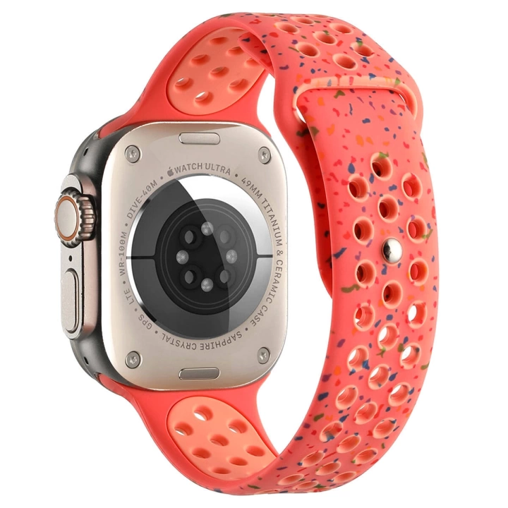 Apple Watch 7 8 42 44 45mm Kordon Yeni Seri 2023 KRD-02 Silikon Strap Kayış