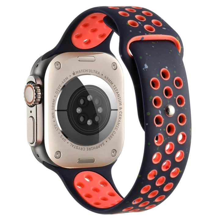 Apple Watch 7 8 42 44 45mm Kordon Yeni Seri 2023 KRD-02 Silikon Strap Kayış