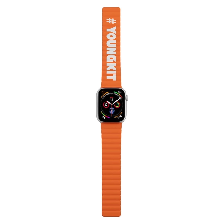 Apple Watch 7 45mm Kordon Youngkit Classical Magnetik Tak Çıkar Silikon Strap Kayış