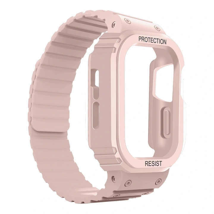 Apple Watch 7 45mm KRD-142 Airbag Tasarımlı Kasa Koruyuculu Silikon Kordon
