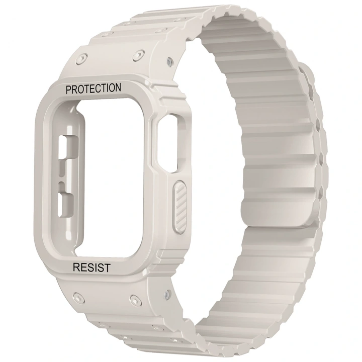 Apple Watch 7 45mm KRD-142 Airbag Tasarımlı Kasa Koruyuculu Silikon Kordon