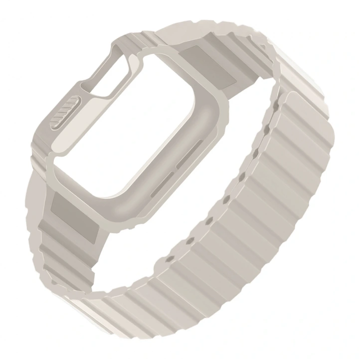 Apple Watch 7 45mm KRD-142 Airbag Tasarımlı Kasa Koruyuculu Silikon Kordon