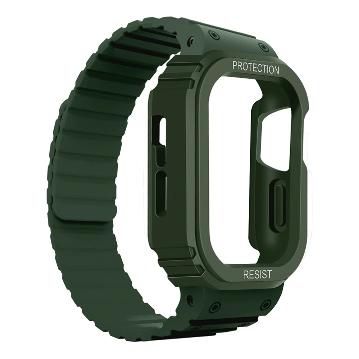 Apple Watch 7 45mm KRD-142 Airbag Tasarımlı Kasa Koruyuculu Silikon Kordon
