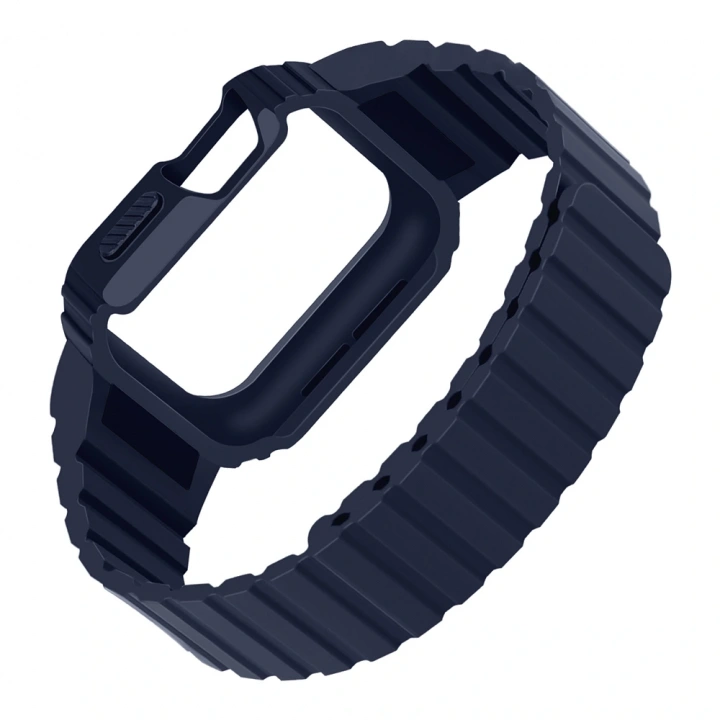 Apple Watch 7 45mm KRD-142 Airbag Tasarımlı Kasa Koruyuculu Silikon Kordon