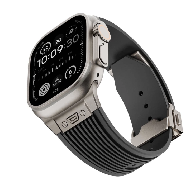 Apple Watch 7 8 42 44 45mm Redclick KRD-113 Spor Görünümlü Silikon Kordon