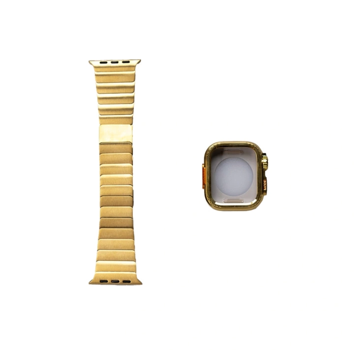 Apple Watch 7 45mm Redclick KRD-126 Sert Kasa Koruyuculu Metal Kordon