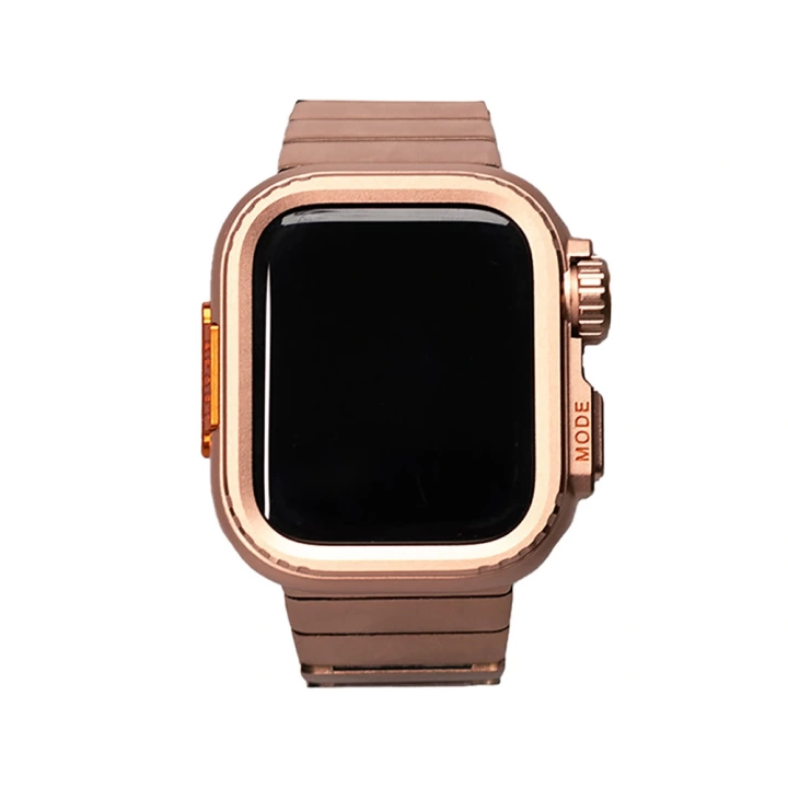 Apple Watch 7 45mm Redclick KRD-126 Sert Kasa Koruyuculu Metal Kordon