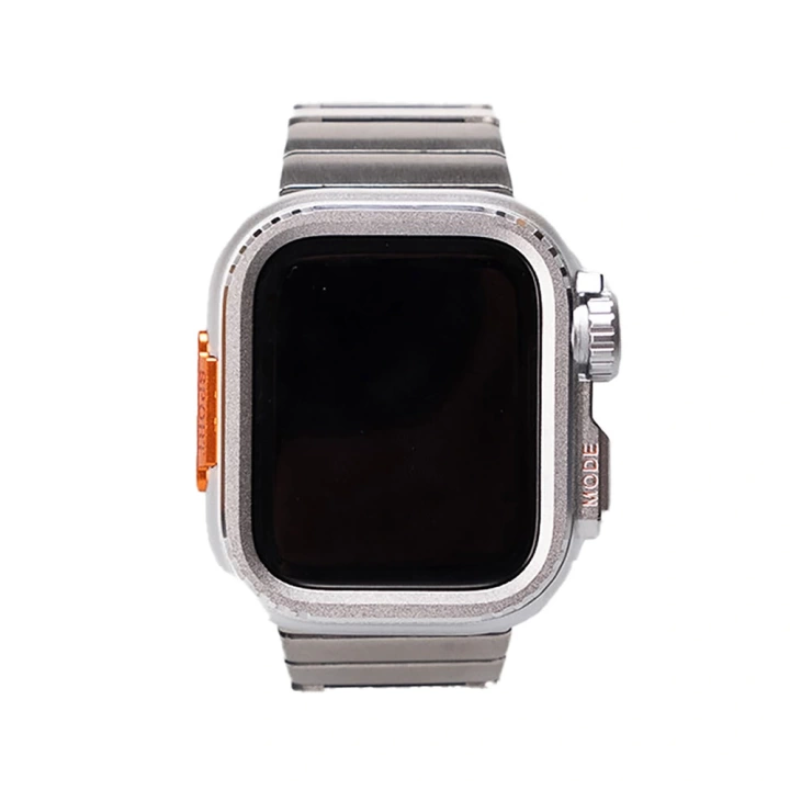 Apple Watch 7 45mm Redclick KRD-126 Sert Kasa Koruyuculu Metal Kordon