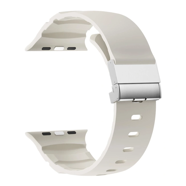 Apple Watch 7 45mm Redclick KRD-145 Metal Tokalı Silikon Kordon