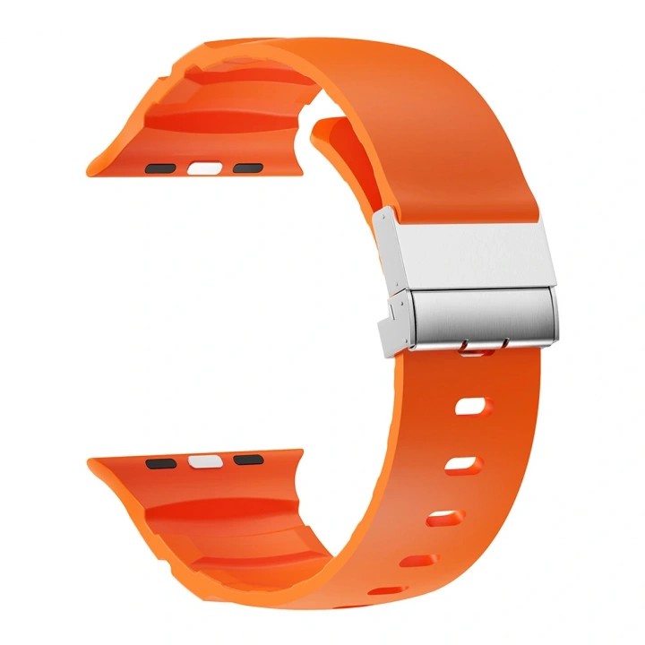 Apple Watch 7 45mm Redclick KRD-145 Metal Tokalı Silikon Kordon