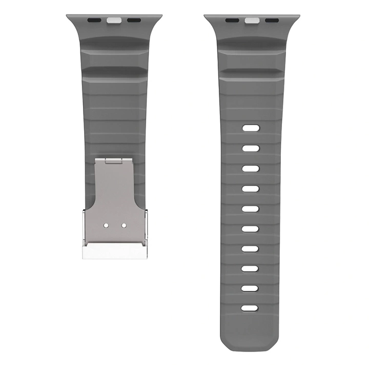Apple Watch 7 45mm Redclick KRD-145 Metal Tokalı Silikon Kordon