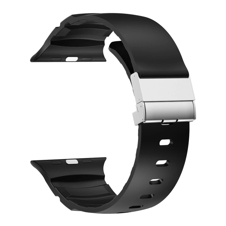 Apple Watch 7 45mm Redclick KRD-145 Metal Tokalı Silikon Kordon