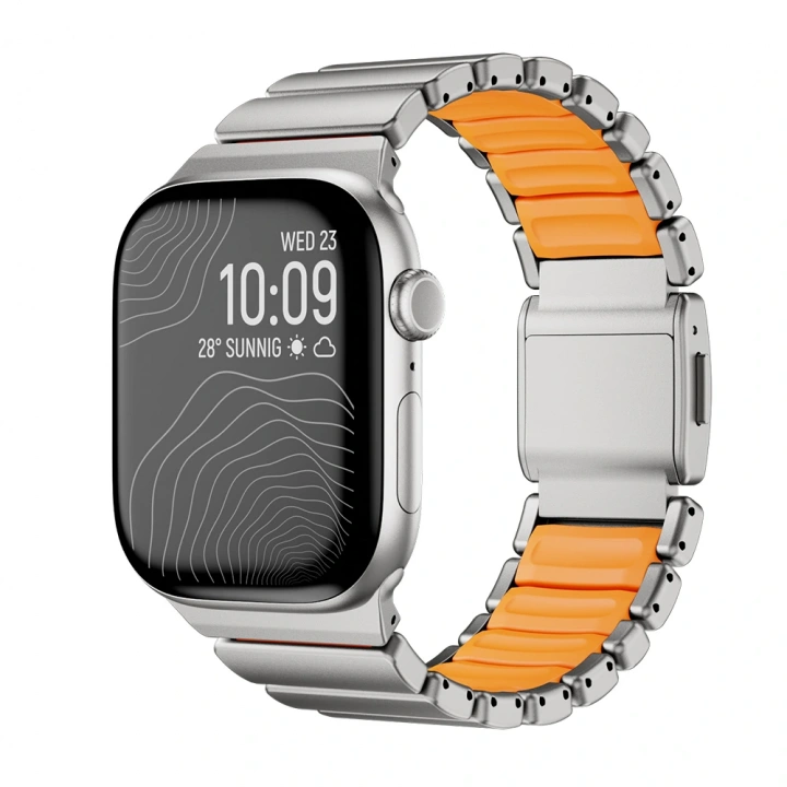 Apple Watch 7 45mm Redclick KRD-149 Titanyum Silikon Kordon
