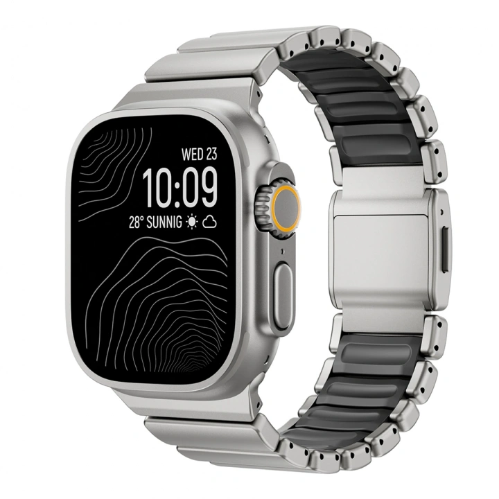 Apple Watch 7 45mm Redclick KRD-152 Titanyum Silikon Kordon