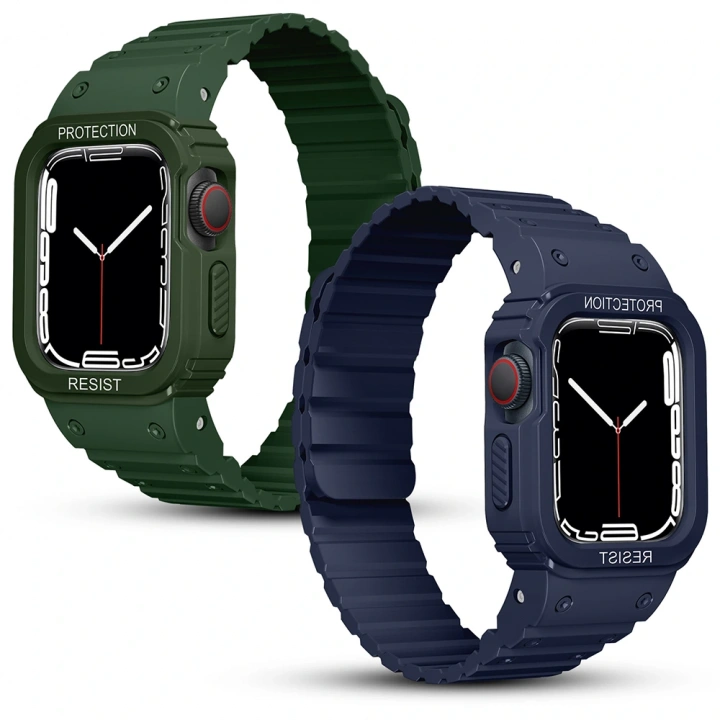 Apple Watch Ultra 49mm KRD-142 Airbag Tasarımlı Kasa Koruyuculu Silikon Kordon