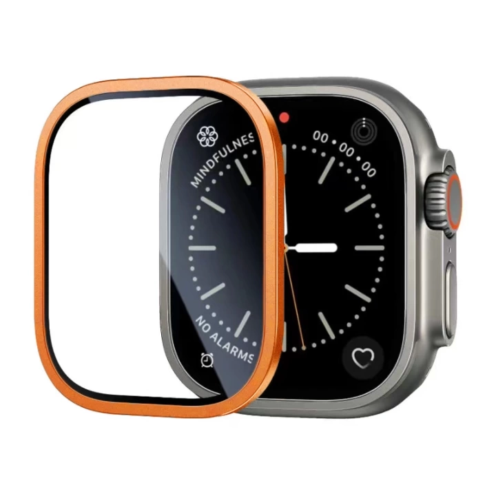 Apple Watch Ultra 49mm Redclick ALM-01 Metal Çerçeveli Ekran Koruyucu