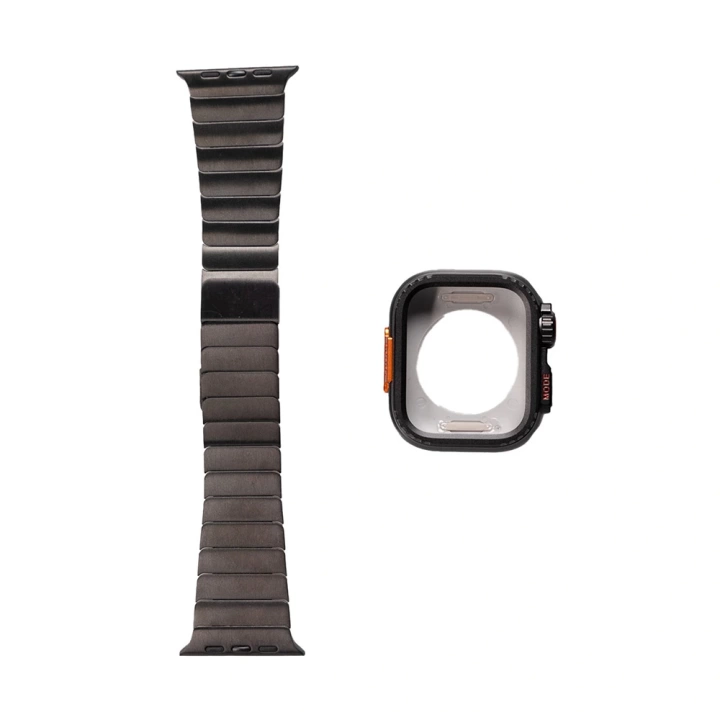Apple Watch Ultra 49mm Redclick KRD-126 Sert Kasa Koruyuculu Metal Kordon