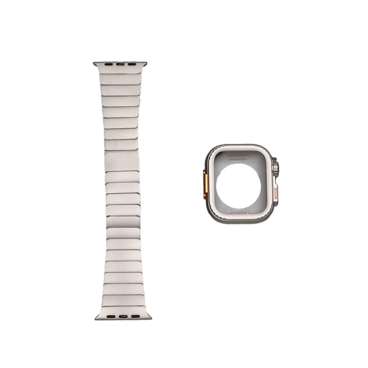 Apple Watch Ultra 49mm Redclick KRD-126 Sert Kasa Koruyuculu Metal Kordon