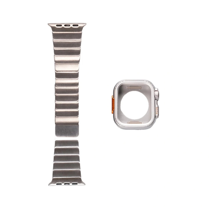 Apple Watch Ultra 49mm Redclick KRD-126 Sert Kasa Koruyuculu Metal Kordon