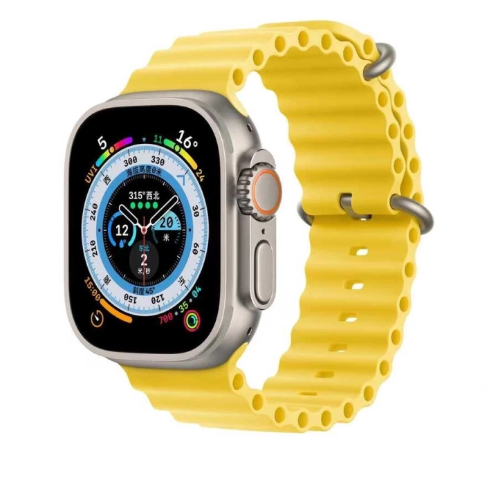 Apple Watch Ultra  2 49mm Redclick Krd-75 Terletmez Dalgalı Tasarım Silikon Kordon