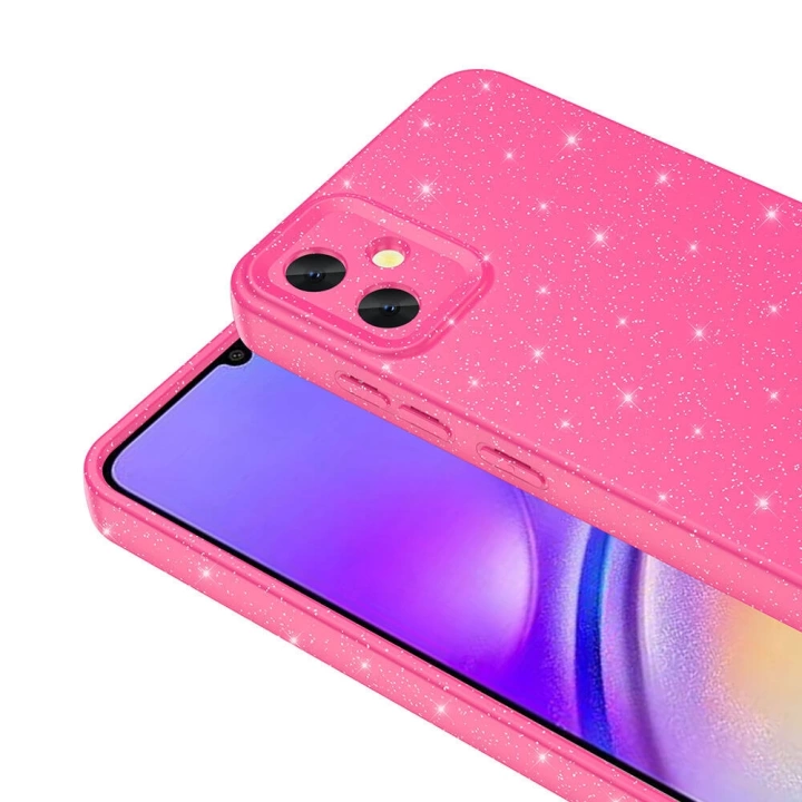 Galaxy A05 Kılıf Kamera Korumalı Simli Lüks Redclick Koton Kapak