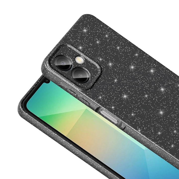 Galaxy A06 Kılıf Kamera Korumalı Simli Lüks Redclick Koton Kapak