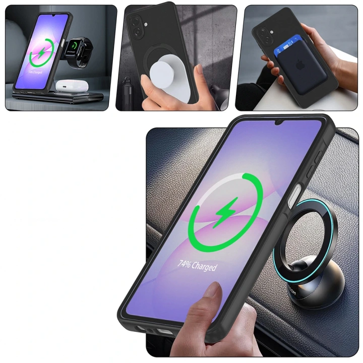 Galaxy A07 Kılıf M-safe Şarj Özellikli Standlı Redclick Samara Kapak