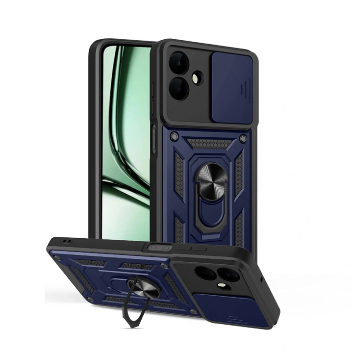 Galaxy A07 Kılıf Magnetik Standlı Kamera Korumalı Redclick Sürgülü Vega Kapak