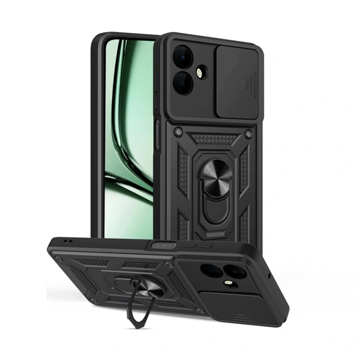 Galaxy A07 Kılıf Magnetik Standlı Kamera Korumalı Redclick Sürgülü Vega Kapak
