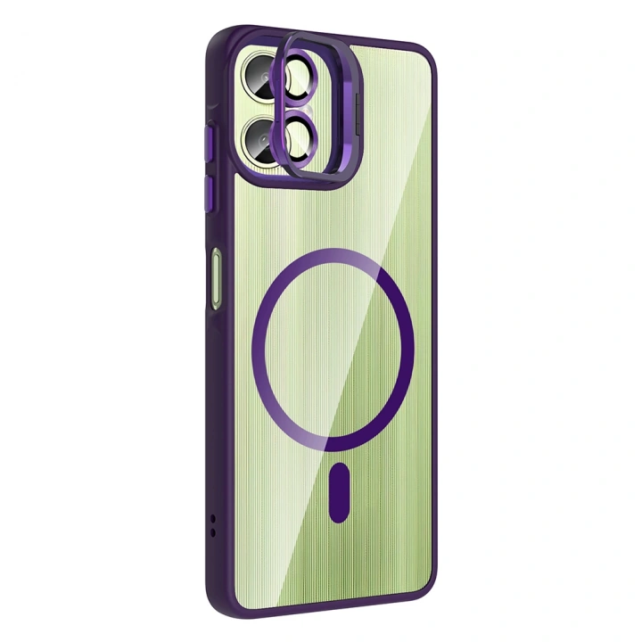 Galaxy A07 Kılıf Standlı ve Kamera Lens Hediyeli Redclick Etro Kapak