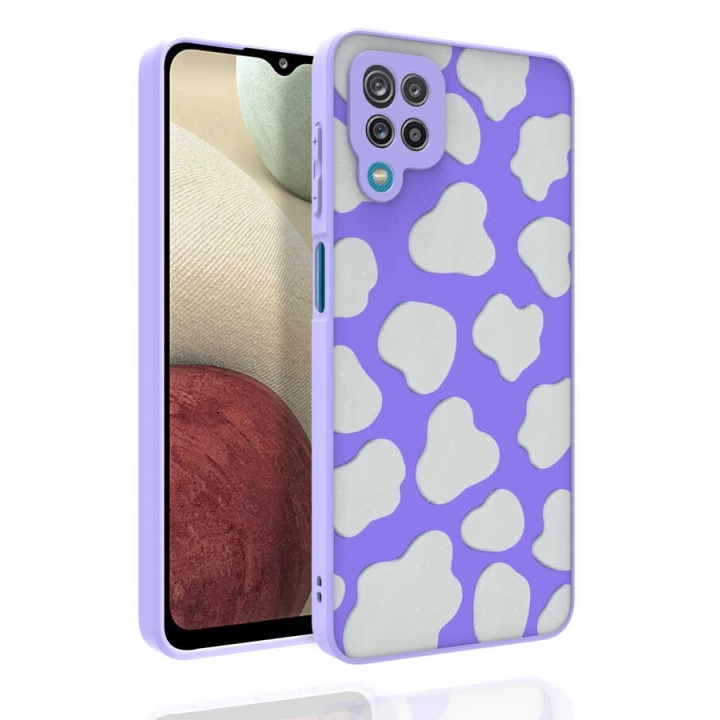 Galaxy A12 Kılıf Desenli Kamera Korumalı Parlak Redclick Nora Kapak