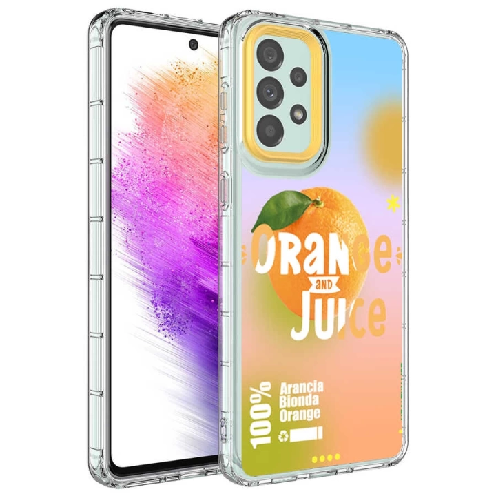 Galaxy A13 4g Kılıf Kamera Korumalı Renkli Desenli Sert Silikon Redclick Korn Kapak