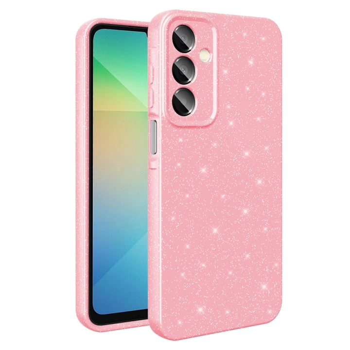 Galaxy A16 Kılıf Kamera Korumalı Simli Lüks Redclick Koton Kapak