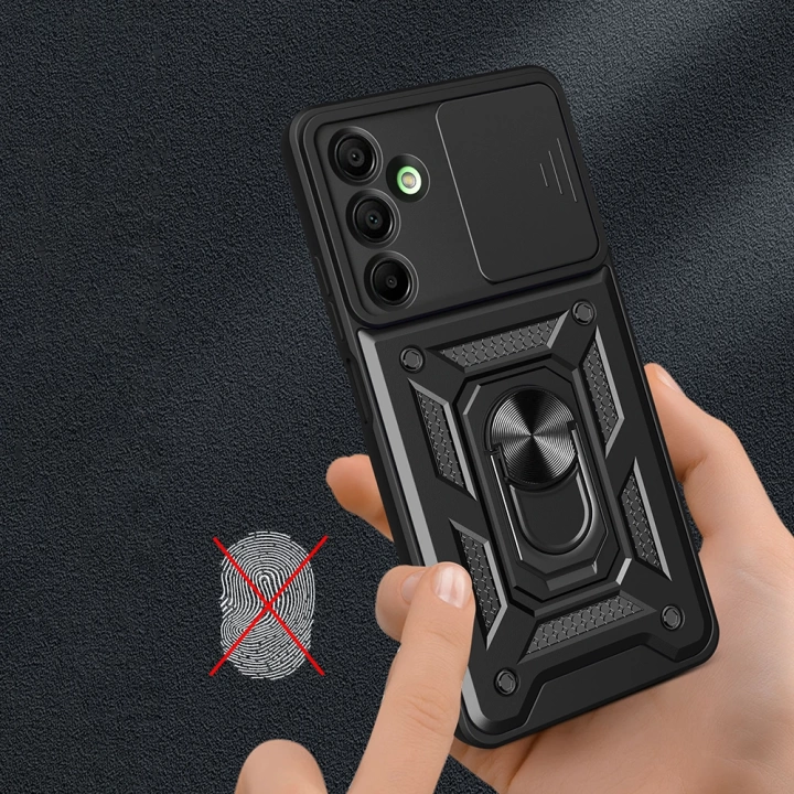 Galaxy A16 Kılıf Magnetik Standlı Kamera Korumalı Redclick Sürgülü Vega Kapak