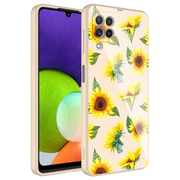 Galaxy A22 4g Kılıf Kamera Korumalı Desenli Sert Silikon Redclick Epoksi Kapak