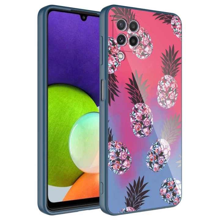 Galaxy A22 4g Kılıf Kamera Korumalı Desenli Sert Silikon Redclick Epoksi Kapak