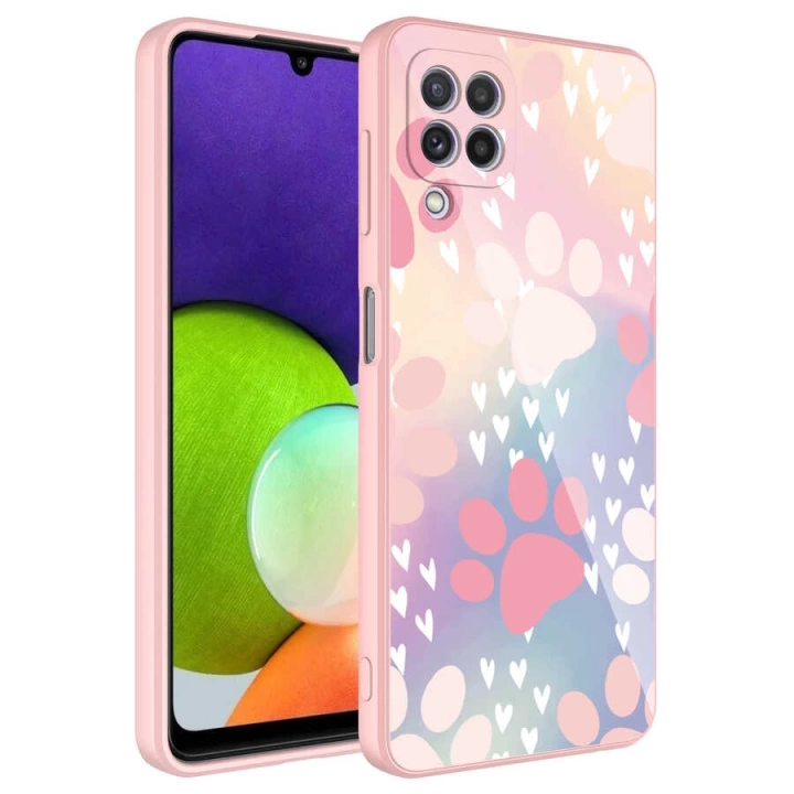 Galaxy A22 4g Kılıf Kamera Korumalı Desenli Sert Silikon Redclick Epoksi Kapak