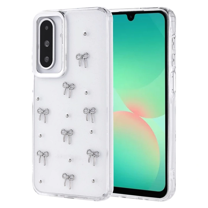 Galaxy A26 Kılıf Airbag Tasarımlı Simli Şeffaf Redclick Kutup Kapak