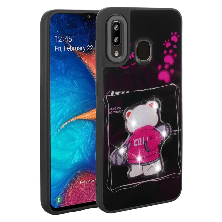 Galaxy A30 Kılıf Parlayan Kabartmalı İkonik Figürlü Redclick Amas Silikon Kapak