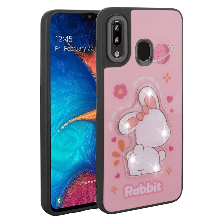 Galaxy A30 Kılıf Parlayan Kabartmalı İkonik Figürlü Redclick Amas Silikon Kapak