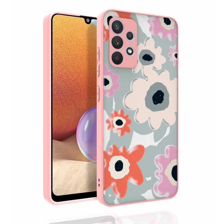 Galaxy A32 4g Kılıf Desenli Kamera Korumalı Parlak Redclick Nora Kapak
