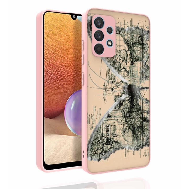 Galaxy A32 4g Kılıf Desenli Kamera Korumalı Parlak Redclick Nora Kapak