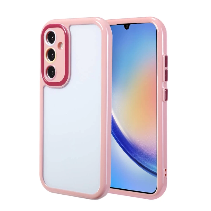 Galaxy A34 Kılıf Kamera Korumalı Renkli Kenar ve Çerçeve Tasarımlı Redclick Vitamin Kapak