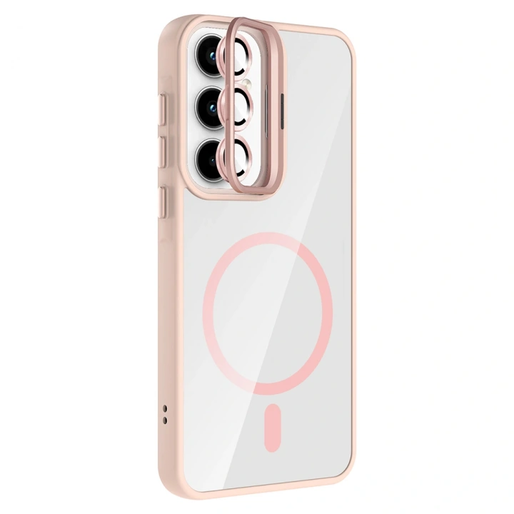 Galaxy A35 Kılıf Standlı ve Kamera Lens Hediyeli M-Safe Şarj Özellikli Redclick Etro Kapak