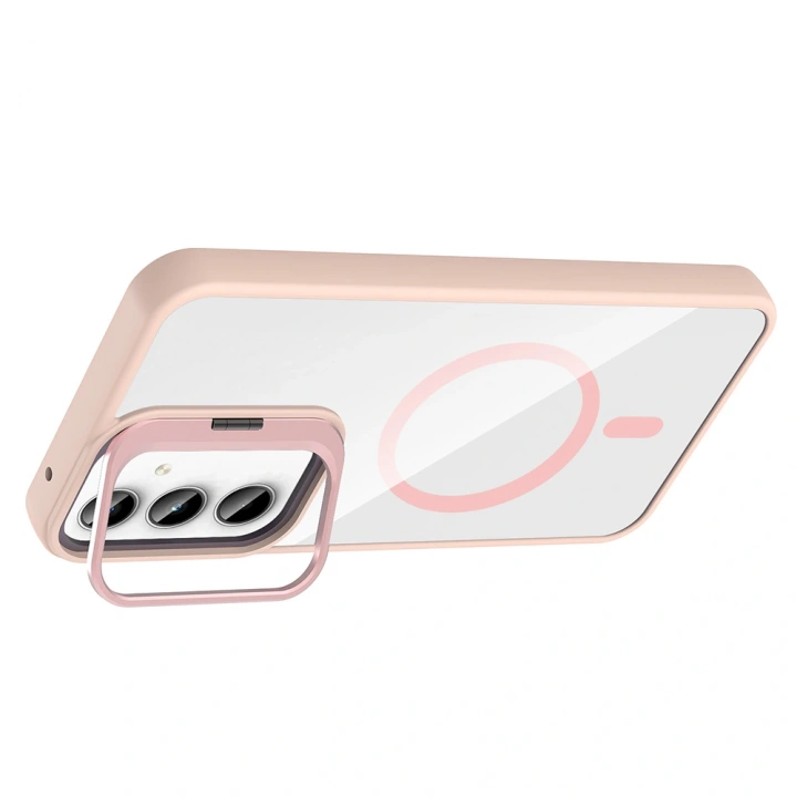 Galaxy A35 Kılıf Standlı ve Kamera Lens Hediyeli M-Safe Şarj Özellikli Redclick Etro Kapak