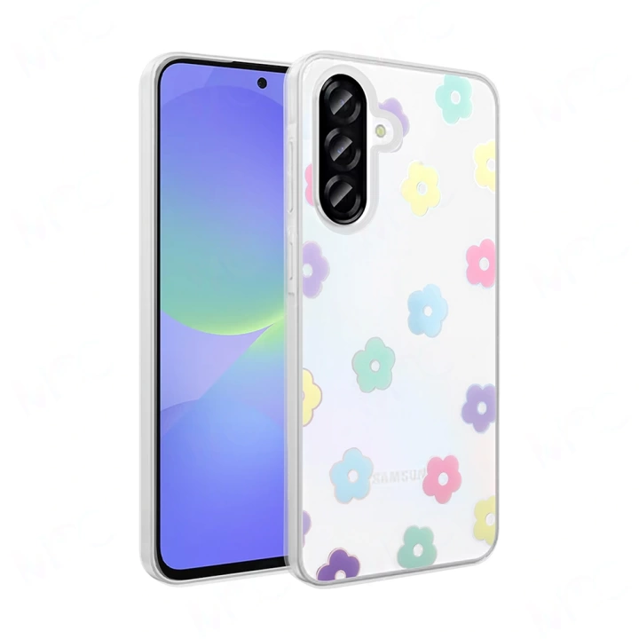 Galaxy A36 Kılıf Şeffaf Figürlü Redclick Folk Sert Kapak