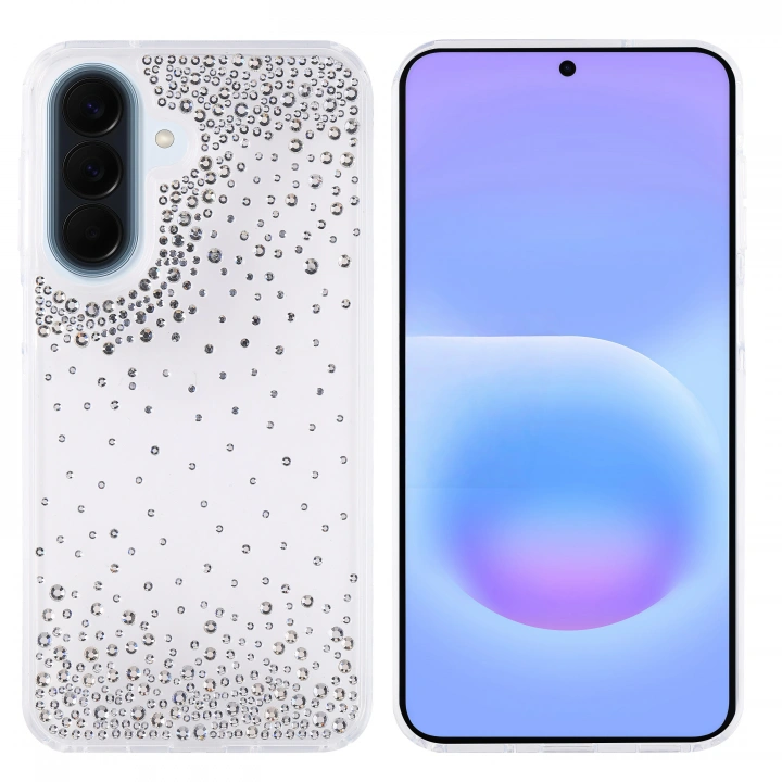 Galaxy A37 Kılıf Airbag Tasarımlı Damla Taşlı Şeffaf Redclick Pera Silikon Kapak