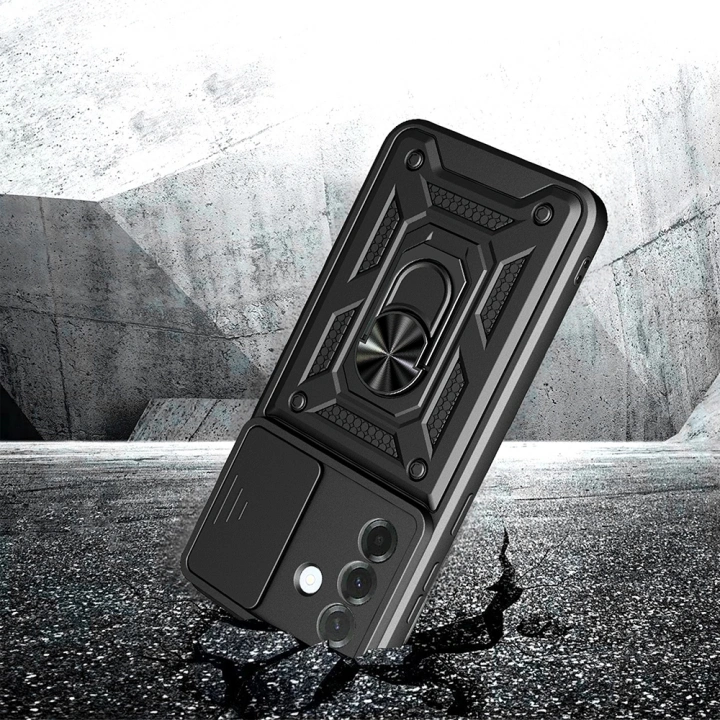 Galaxy A37 Kılıf Magnetik Standlı Kamera Korumalı Redclick Sürgülü Vega Kapak