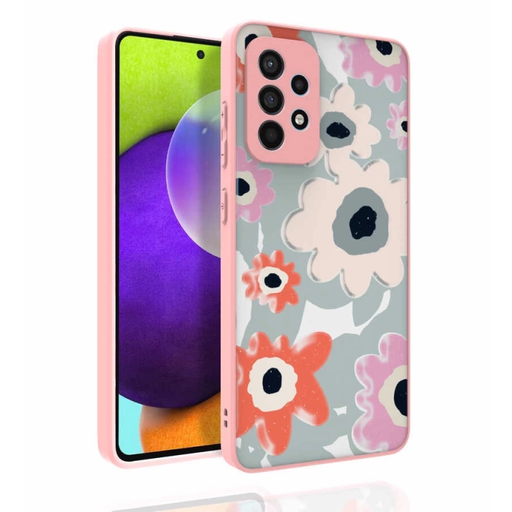 Galaxy A52 Kılıf Desenli Kamera Korumalı Parlak Redclick Nora Kapak
